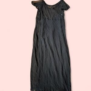 Black maxi French Connection dress with polka dots #polkadot‎ #maxidress